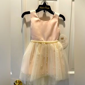 American Princess
Toddler Girls Pearled Tulle Skirt - Pink satin top